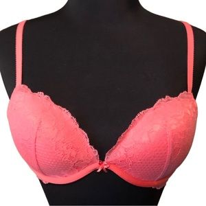 Calvin Klein peach lace push-up bra